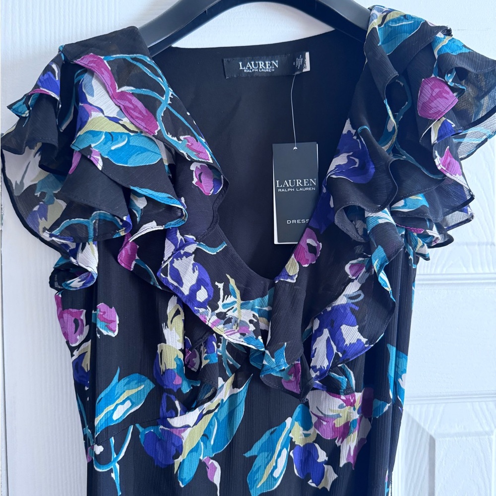 NWT Ralph Lauren maxi chiffon georgette floral summer dress